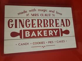 Target 490511209007 2019 Christmas Gingerbread Bakery Sign Wood Indoor Decor Free Shippi
