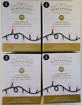 Target 679820637910 4x Wondershop 100ct Led Red Micro String Lights Christmas Valentines Holiday Lot