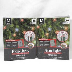 Target 689720181185 2 Strands Christmas Micro Lights 8 Function Multi Color Bulbs 100 Per Strand