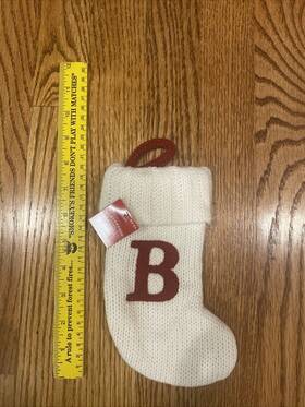 Target 713264646087 Letter B Wondershop Monogram Mini Christmas Stocking Initial White Knit
