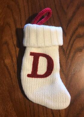 Target 713264646100 Wondershop Monogram Mini Christmas Stocking Initial Letter D 8 Inches