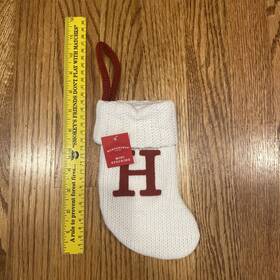 Target 713264646148 Letter H Wondershop Monogram Mini Christmas Stocking Initial White Knit
