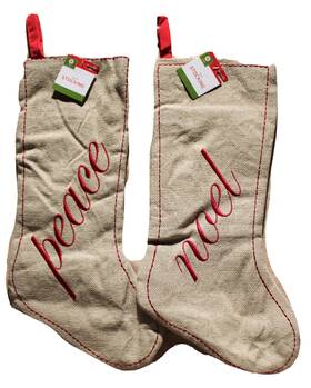 Target 741895418760 2-set Peace And Noel Christmas Stockings Holiday Decoration Adult Contemporary New