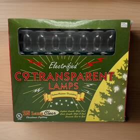 Target 741895792402 Nos 2002 Electrified C9 Transparent Lamps 25 Lamp Clear Christmas Lights 23 Ft