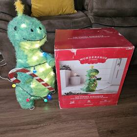 Target 741895886941 Wondershop Lit Tinsel T Rex Dinosaur Christmas 26 Inch Works With Original Box