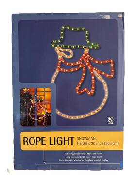 Target 764878699062 Vtg Snowman Rope Light Indoor/outdoor 20 Inch Window Decoration Holiday Christmas