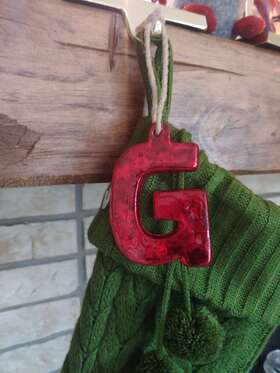 Target 811796020796 Red Mercury Glass Initial Letter G Christmas Ornament Monogram Wondershop