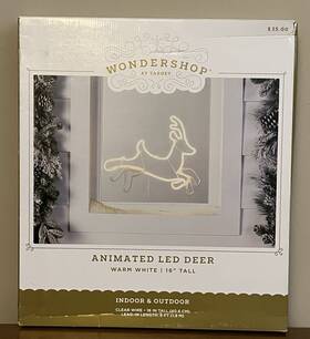 89879620 Target Wondershop Led Neon Style Animated Jumping Reindeer Christmas See Video