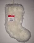 Target White All Fur Mini Christmas Stocking 10.5 With Hanging Hook Faux Nwt 490510307995