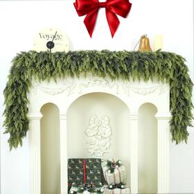 Tasruwat 752848842501 9ft 1pcs Christmas Cedar Garland Artificial Realistic Soft Thick Green Faux Lush