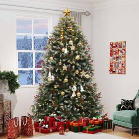 2514 Taus 199449032304 7.5ft Prelit Frosted Green Artificial Christmas Tree With Remote Tips