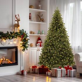 Beysh2vfuz Taus 7.5ft Pre-lit Spruce Artificial Christmas Tree With 1346 Branch Tips And 550 Lights
