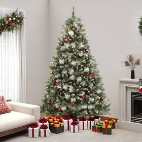 Beyshtod8u Taus 7.5ft Prelit Scotch Pine Christmas Tree With Remote Control Pine-cones And Needles
