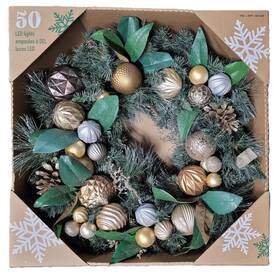 1601395g Tc Brand 30inch Christmas Wreath With Gold Accents