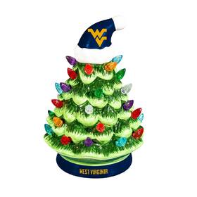 B0dcgt1fpm Team Sports America Ncaa West Virginia University Ceramic Christmas Trees That Light Up 8 Inch Led Vin
