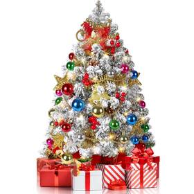 Lzzk-ir21-13-02 Teblei 2ft Mini Christmas Tree Snow Flocked Artificial 100 Lifelike Branches 60