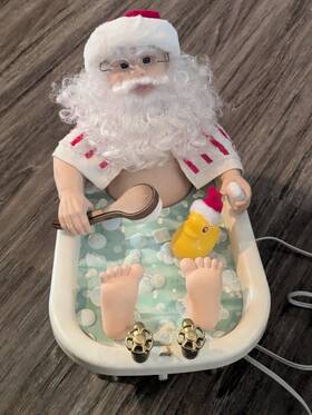 Telco 080524191781 Vintage 1995 Motionette Rub A Dub Christmas Santa Claus In Bathtub Sounds