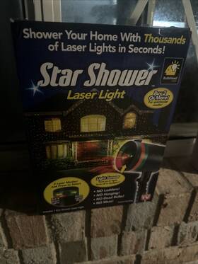 9400 Telebrands Star Shower Laser Light With Sensor Red/green Christmas Lights New Open Box