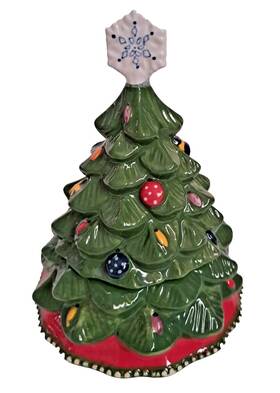 140084 Temp-tations Temptations By Tara Christmas Tree Candy Treat Jar Snow Flake Topper 2017