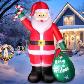 Thanger 975182252360 8 Ft Christmas Inflatable Santa Claus With Candy And Big Gift Bag Outdoor Dec