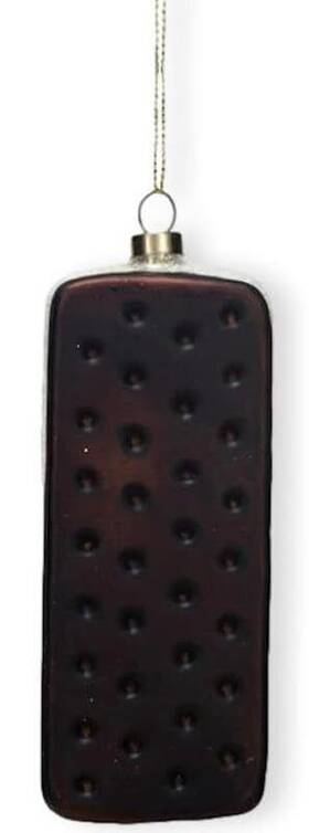 The Bridge Collection 840438307568 5.5 Inch Chocolate Ice Cream Sandwich Ornament - Bar Dessert Christmas