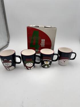 Lgmug0688 The Cellar Macys 4 Pc Mug Set Christmas Twilight Collection Laurie Gates 2002