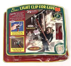 The Christmas Light Company 681884971077 No Ladder Grip Clip For Eaves 25pk 50ft St Nicks Choice