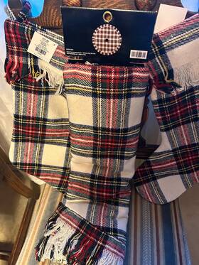 5974217 The Christmas Shoppe Traditional Tartan Plaid Fringe Tree Skirt 48 Inch New And 2 Stockings 21in