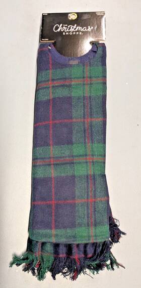Hl9191441 The Christmas Shoppe 48 Inch Tree Skirt / 121.92cm Green Navy Red Plaid Fringed