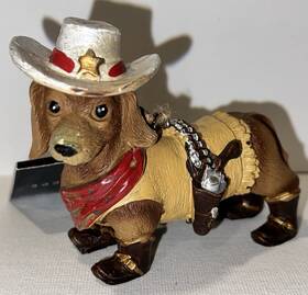Hl9195093 The Christmas Shoppe Cowboy Western Dog Ornament By Brown Holiday Country Decor Nwt