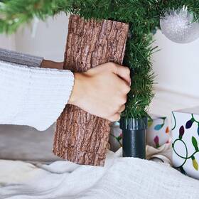 Rtcth001 The Christmas Tree Hugger Realistic Faux Brown Bark Xmas Skirt Hides Fake Pole By Large