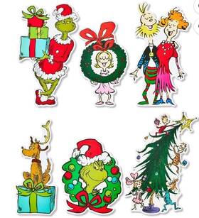 The Grinch 193849082815 Dr. Seuss 6 Themed Christmas Lawn Yard Stakes