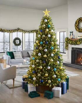 1487014 The Home Depot 7.5 Ft. Willow Creek Spruce Led Pre-lit Artificial Christmas Tree T14