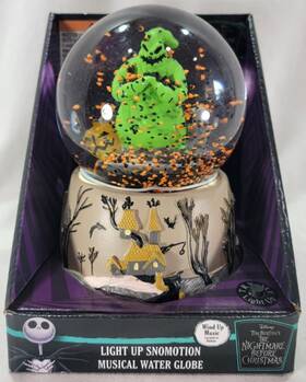 The Nightmare Before Christmas 761359210624 Oogie Boogie Musical Light Up Snow Globe Figurine