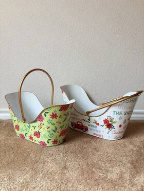 Pwh100021818003 The Pioneer Woman 2-piece Holiday Christmas Nesting Metal Basket Set