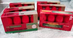 The Trimmery 044038197653 Vintage Christmas 6 Packs / All Red Bulbs C9 Outdoor 24 Total