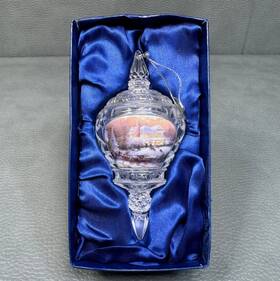 Thomas Kinkade 026301591238 2005 Inch Holiday Reflections Crystal Christmas Ornament