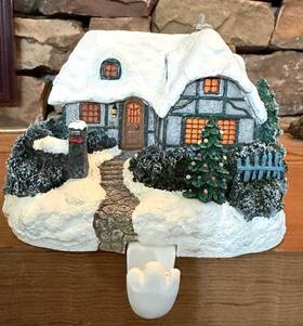 29900 Thomas Kinkade 29901 Vintage Light Up Stocking Hanger Inch This Christmas Cottage- #29900