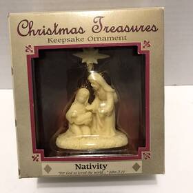 Thomas Nelson Gifts 082272416147 Vintage Christmas Treasures Nativity Inch For God So Loved The World Ornament