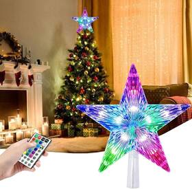 Wd-dxx-9aa Three-tree Christmas Star Topper Lights 9.5 Inches Color-multiple Modes