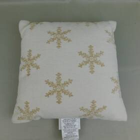 C807 Threshold 198101320117 18 Inch Square Snowflake Christmas Holiday Throw Pillow Off-white #c807