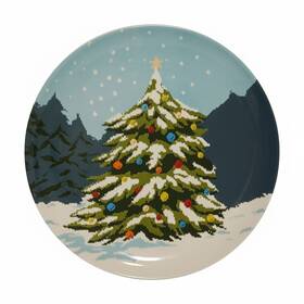 Threshold 492000807077 Retro Pixelated Holiday Christmas Tree Ceramic Serving Platter 13.5 In