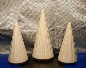 9190867261 Threshold 3 Cream Ceramic Cone Christmas Trees Decor Set