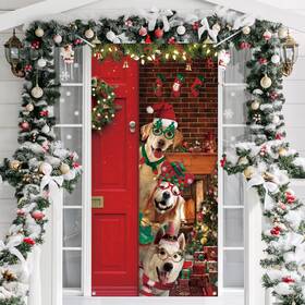 Ns-tiamon-450 Tiamon Christmas Door Cover Decoration Funny Merry Backd
