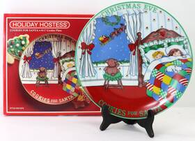 Hh-2272 Tienshan Inc. Vintage Holiday Hostess Christmas Eve Cookies For Santa Plate Without Riginal Box