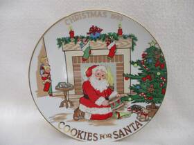 Tienshen 029706884158 1993 Childs Cookies For Santa Christmas Plate Fireplace Tree Gifts With