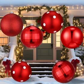 Tigeen 744760003993 4 Pcs 5.91 Inch Large Christmas Ball Ornaments Extra Hang