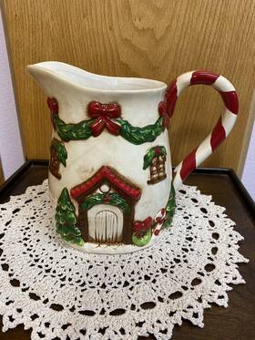 X5860 Tii Collections Ceramic Christmas Pitcher Victorian Style