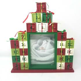 X8135 Tii Collections Christmas Advent Calendar Box With Treat Boxes Reusable Mdf Countdown Photo Frame