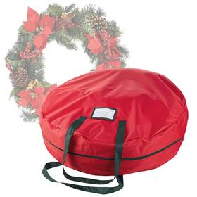Tiny Tim Totes 313094095075 36 Inch Artificial Red Canvas Supreme Christmas Wreath Storage Bag